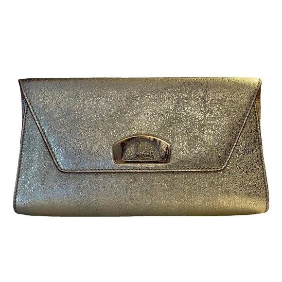 Christian Louboutin Handbags - Christian Louboutin Vero Dodat Nappa Pepite Gold Clutch / Handbag
